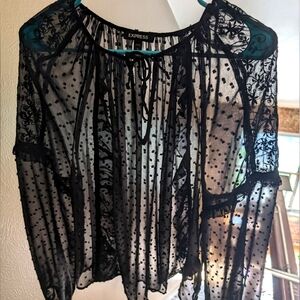 Express Sheer Black Shirt